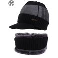 thumbnail image 4 of Luxtrada 2pcs/set Women Men Outdoor Newsboy Hat Winter Warm Thick Knit Beanie Cap Fleece Lined Skull Ski Cap & Winter Scarf, 4 of 9