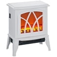 thumbnail image 2 of HOMCOM Electric Fireplace Heater, Fireplace Stove with Realistic LED Flames and Logs and Overheating Protection, 750W/1500W, White, 2 of 9