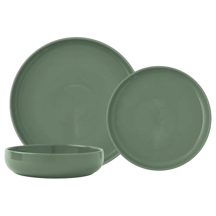 Safdie Alma Stoneware Dinnerware Set Hand Crafted (12-piece, Green)