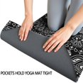 thumbnail image 3 of Black Gothic Skull Butterfly Pattern Hot Yoga Mat Towel Non Slip for Hot Yoga - Quick-Drying Yoga Mat Cover with 4 Corner Pockets with Travel Bag - Hot Yoga Towel Non Slip 70"x26", 3 of 6