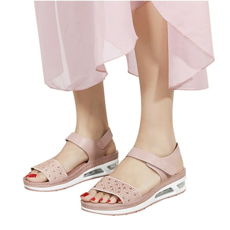 

UMfun Summer Sandals For Women Flat Slip On Sandals Roman Shoes Open Toe Casual Sandals