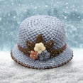 thumbnail image 3 of Double Layer Fleece Lined Knitted Beanie, Ear Protection Thermal Warm Hat, Stretch Soft Crochet Head Wear for Elderly Women Autumn Winter Daily Outdoor Travel Cold Resistant Wear, 3 of 4