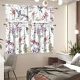 thumbnail image 6 of Floral Hummingbird Kitchen Curtains Valance and Tiers Set Iris Window Treatment Valance Curtains Insulated Blackout Drapes with 2 Tiers Curtains for Kitchen Bathroom Living Room, 6 of 6