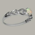 thumbnail image 3 of LBG British Made 9ct White Gold Natural Opal Womens Solitaire Ring - 33 size options - Size 5, 3 of 6