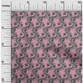 thumbnail image 1 of oneOone Polyester Lycra Fabric Spiral & Floral Block Printed Craft Fabric BTY 56 Inch Wide, 1 of 4