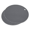 thumbnail image 1 of Silicona Salvamanteles Esteras 2uds, Redondo Caliente Sartenes Almohadillas Caliente Olla Soporte, Calor Resistente Panal Secado Estera para Cocina Encimera Mesa - Profundo Gris, 1 of 5