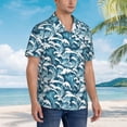 thumbnail image 5 of Daiia Ocean Waves Hawaiian Shirt for Men Gentle Cotton Regular Short Sleeve Casual-Medium, 5 of 9