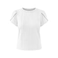 thumbnail image 5 of Lumosvexa Women Short Shirt Tops Womens Casual Plain T-Shirt Crew Neck T Shirt White Size XL, 5 of 6