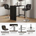 thumbnail image 6 of Yaheetech  Set of 2 Adjustable Modern PU Leather Swivel Bar Stools with Backrest, Black, 6 of 8