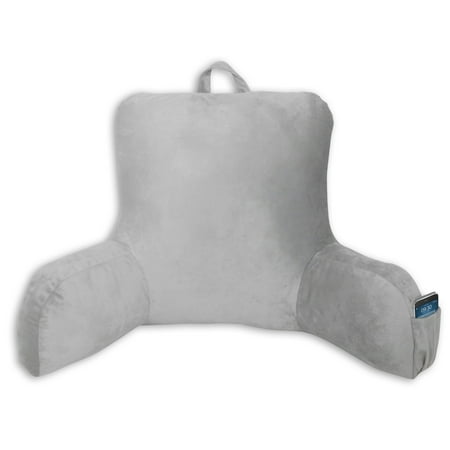 Mainstays Micro Mink Backrest with Pocket, Gray