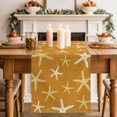 thumbnail image 2 of Vintage Yellow Orange Starfish Table Runner 60 Inches Long,Summer Coastal Beach Marine Cotton Linen Table Runners Dresser Scarves,Fabric Tabletop Scarf Furniture Cover for Home Dinner Party 13"x60", 2 of 9