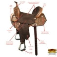 thumbnail image 4 of 15 Flex Tree Western Horse Saddle American Leather Barrel Trail Hilason, 4 of 7