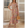 thumbnail image 5 of Vestido ZESICA 2025 boho con estampado floral y cuello cuadrado, largo maxi, 5 of 5