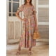 thumbnail image 5 of Vestido ZESICA 2025 boho con estampado floral y cuello cuadrado, largo maxi, 5 of 5