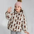 thumbnail image 2 of Ruyang Kids Cute Bear Puffer Jackets Little Boys Girls Floral Graphic Hooded Down Coat Winter Padded Warm Cotton Outwear, 2 of 5