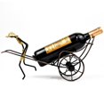 thumbnail image 3 of ZHAOCHENG Soporte para botellas de vino, estante para decoración de rickshaw, soporte para botellas de encimera, mesa, botella única, regalo para el hogar, regalo de cocina, estante para vino, estante, 3 of 4