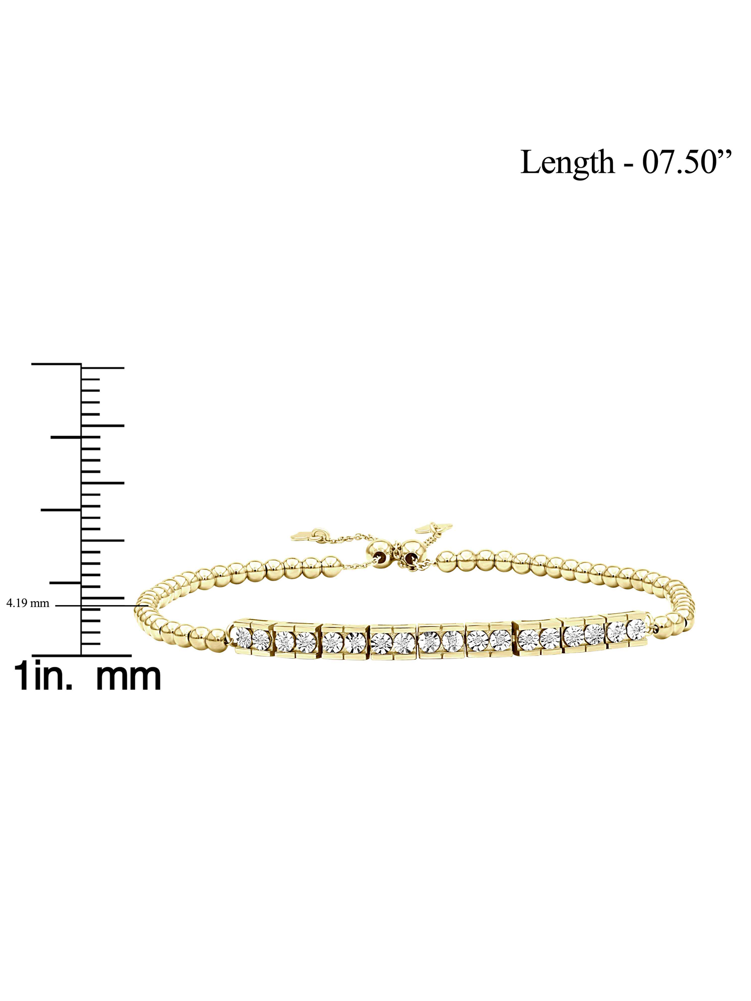 White Diamond Accent 14k Gold Over Silver Bracelet