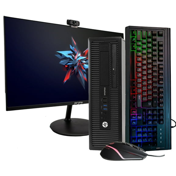HP EliteDesk 800G1 Desktop Computer PC, 3.20 GHz Intel i5 Quad Core Gen 4, 8GB DDR3 RAM, 240GB Solid State Drive SSD Hard Drive, 24" LCD, Windows 10 Pro 64bit