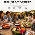 thumbnail image 5 of 10 Pcs Round Appetizer Serving Tray with Lids, 6 Divided Serving Tray, MODANU Disposable Food Storage Containers, Plastic Tray Storage, Snack, Vegetable Fruit Plastic Trays for Party and Buffet, 5 of 7