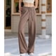 thumbnail image 4 of Pantalón Deportivo de Cintura Alta y Pierna Recta para Mujer, Cómodo Interior, Cordón Ajustable, Bolsillo para Hacer Ejercicio Marrón L, 4 of 9
