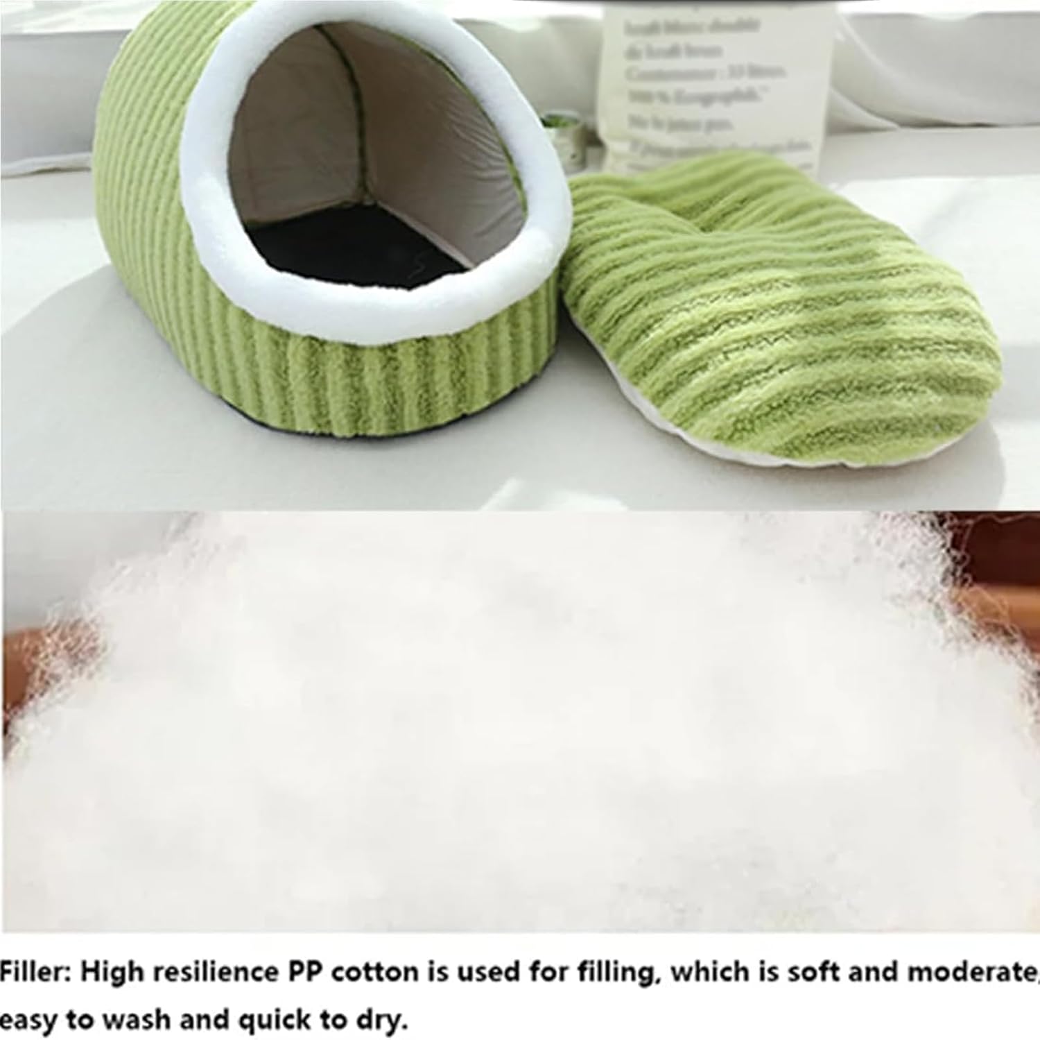 Cozy Hideaway Pet Bed, Indoor Bed with Removable Mattress, Warm Cat Sleeping Bed, Cat House Indoor Bed, Non-slip Washable Soft Pet Slipper Cave Bed for Small and Medium Pe
