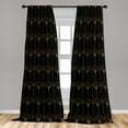 thumbnail image 4 of Ambesonne Art Deco Curtains, Black Simple Vintage Motif, Pair of 28"x63", Black and Sand Brown, 4 of 5