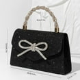 thumbnail image 3 of Ladies Evening Bags Glitter Bow Clutch Wedding Party Purse Glitter Rhinestone Party Prom Handbags, 3 of 4