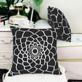 thumbnail image 6 of Pack of 2 Soft Canvas Throw Pillow Covers Cases for Couch Sofa Home Decor Dahlia Floral Outline Both Sides Print 16 X 16 Inches Black, 6 of 7
