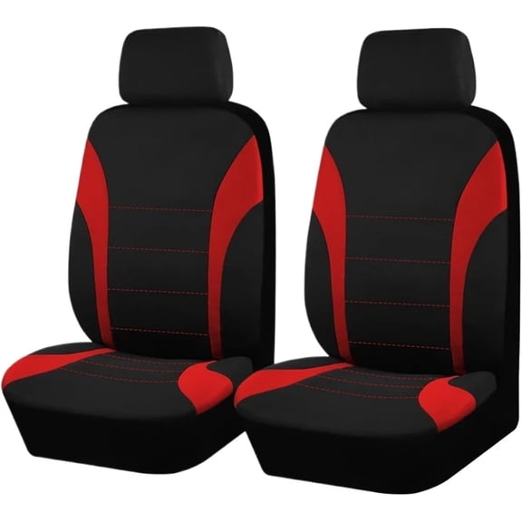 Universal Car Seat Covers Polyester Fabric Fit for Most Car SUV Truck Easy to Install Seat Covers for Car(red 2 Seat)