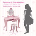 thumbnail image 3 of Spaco Kid Vanity Table Stool Set with Oval Rotatable Mirror-Pink, Girls Vanity for Girls Kids, 3 of 8