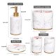 thumbnail image 4 of Juego de accesorios de baño Haturi Marble Look, 5 piezas, tinta blanca, 4 of 7