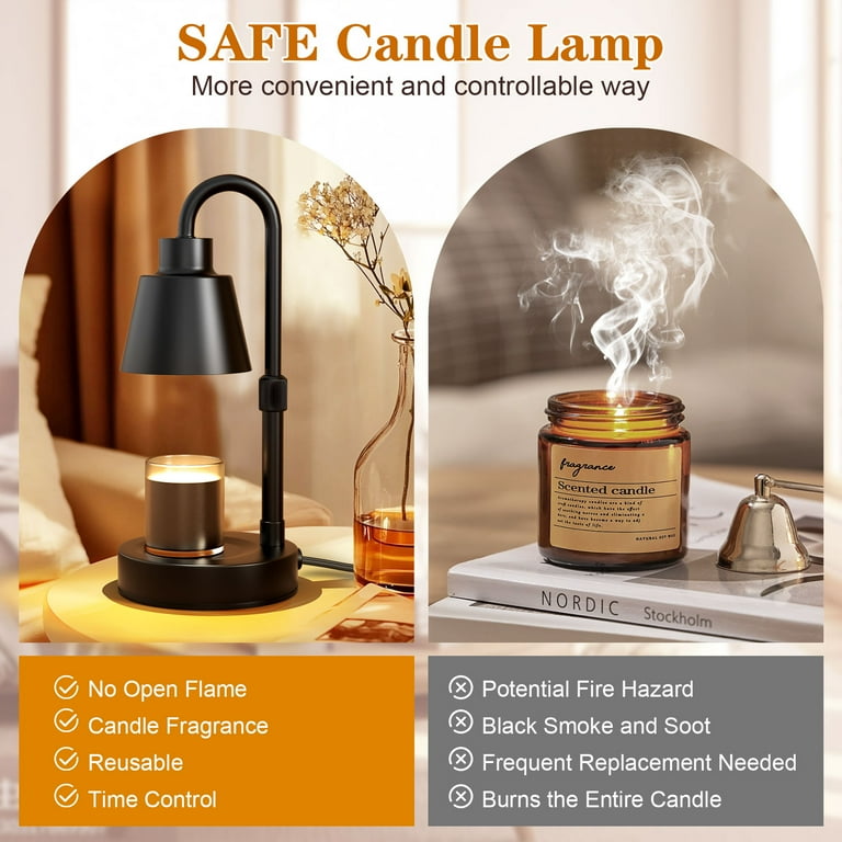 Candle Wax Warmer Candle Warmer Lamp As A Present With Timer & Dimmer, Electric Candle White Candle Warmer Lamp