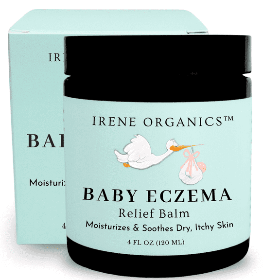 Irene Organics Gentle Baby Eczema Relief Balm – All-Natural Ingredients, Soothing Moisture for Sensitive Skin - 4oz