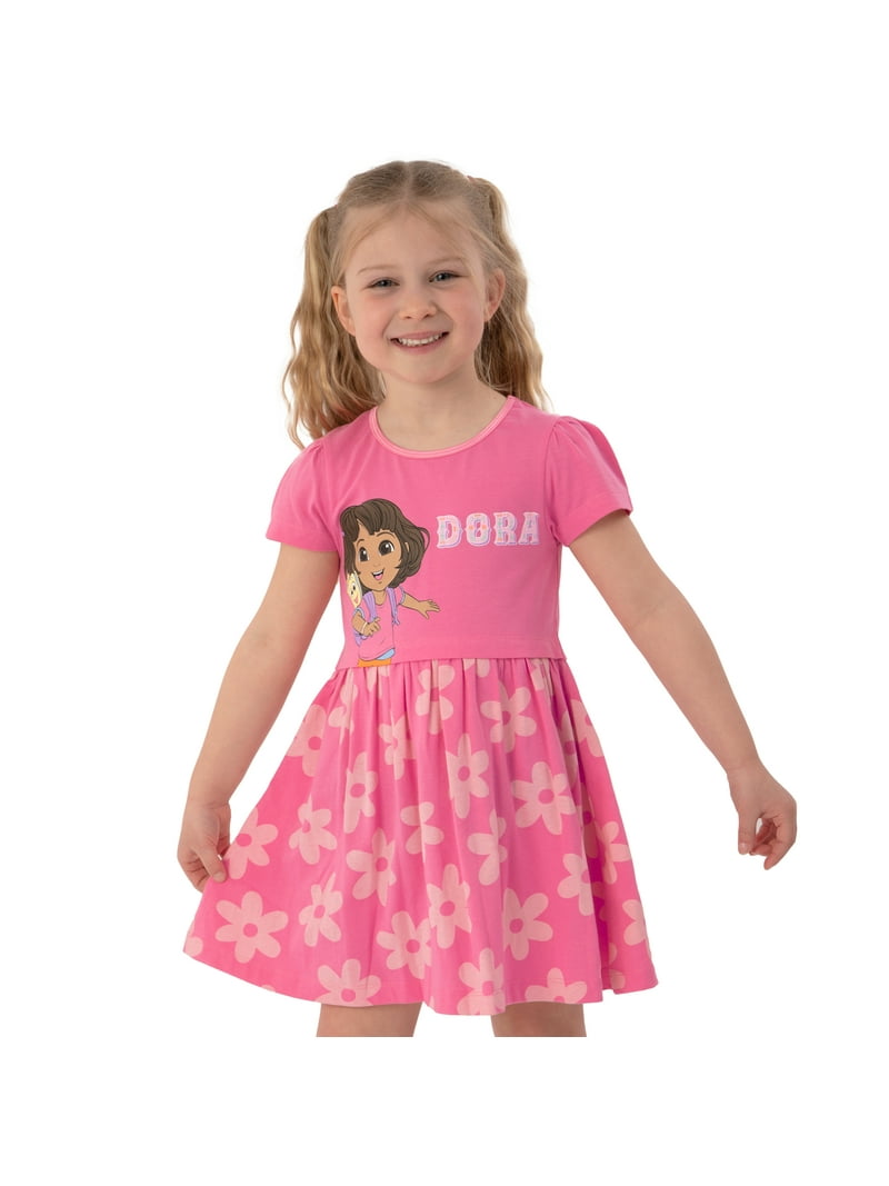 Dora The Explorer Girls Dress Pink Sizes 3T-8 - Walmart.com
