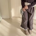 thumbnail image 4 of Nuevos pantalones hasta el tobillo de pana para primavera y otoño para niños de 1 a 7 años, pantalones florales con volantes coreanos para niñas, pantalones casuales recortados para niños, 4 of 6