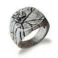 thumbnail image 3 of GAVONO Vintage Men's Silver Crack Pattern Gothic Punk Charm Finger Ring Jewelry Gift -#7, 3 of 7