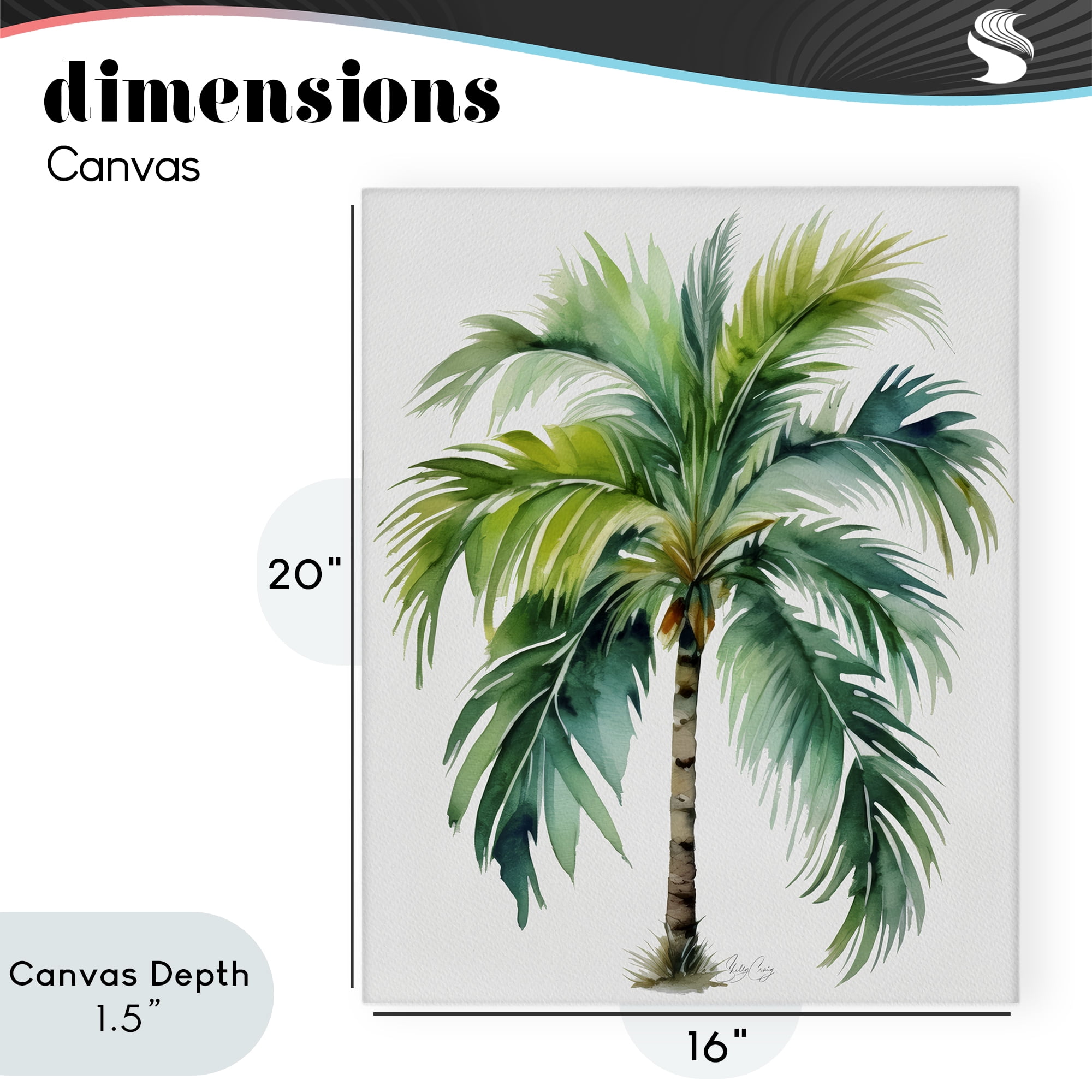 Stupell Industries Lagoon Majesty Palm Canvas Wall Art, design by Shelly Craig