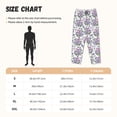 thumbnail image 2 of Salouo Violets Flowers Print Women's Pajama Pants Casual Loose Sweatpants PJs Flowy Pants Drawstring Palazzo for Women Wide Leg Pants Lounge Pajama -Large, 2 of 8