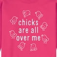 thumbnail image 2 of Instant Message - Chicks Are All Over Me - Men's Crew Neck Fleece Pullover, 2 of 5