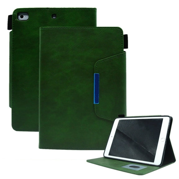 SaniMore for iPad Mini 12345 7.9"  Wallet Case with Card Slots & Pen Holder [Auto Sleep] PU Leather Magnetic Ciasp Kickstand Shockproof TPU Shell Full-body Protective Retro Cover, Green