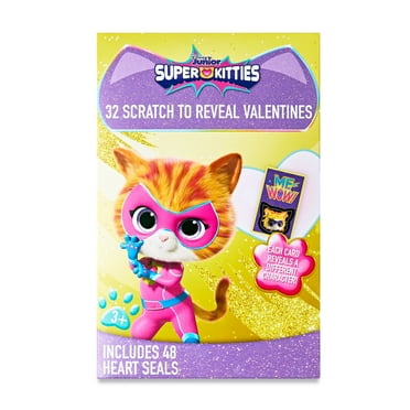 Disney Super Kitties Valentine's Day Exchange Cards, Classroom, Scratch-off, Multi-Color, Paper, 32 Count