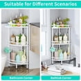 thumbnail image 4 of Standing Corner Shower Caddy - 3 Tier Shower Organizer Corner with Soap Holder and 4 Hooks, Rustproof Bathroom Storage Shelves with Adhesives, White, 4 of 7