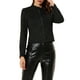 thumbnail image 5 of Chaqueta de motociclista recortada con cremallera y cuello alzado de ante sintético para mujer INSPIRE CHIC XL negra, 5 of 7