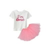 Awkward Styles 1st Birthday Shirt I'm One Baby Girl Dress Birthday Donut Tutu Skirt Set