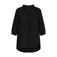 thumbnail image 3 of Fewfanhot T Shirts for Women Long Sleeve Ruffle V Neck Blouse Cuff Sleeve Fall Dressy Casual Tunic Top, 3 of 5