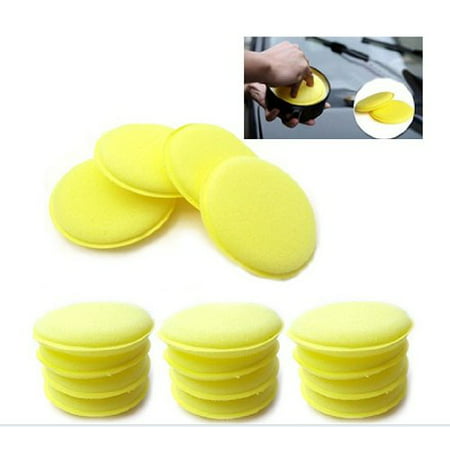 12pcs Waxing Polish Wax Foam Sponge Applicator Pads Fit for Clean Car Vehicle Auto Glass High_quality Yellow Useful