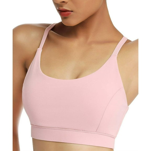 Yaavii Cross Strappy Women Sports Bra Removable Pads Yoga Running Workout Bra