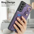 thumbnail image 4 of Allytech Wallet Case for Samsung Galaxy S21 FE, Support Car Mount, Luxury PU Leather Shockproof Anti-Fall 360° Finger Ring Stand Case with Magnetic Snap & Card Slots for Samsung Galaxy S21 FE - Purple, 4 of 8