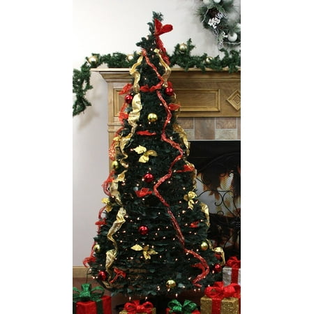 northlight 31105058 pre lit pop up decorated redgold artificial christmas tree with clear - Pop Up Decorated Christmas Tree northlight 31105058 pre lit pop up decorated redgold artificial christmas tree with clear - Pop Up Decorated Christmas Tree