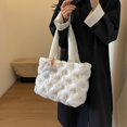 thumbnail image 3 of Bolsos acolchados para mujeres y niñas bolso de hombro esponjoso de gran capacidad para viajes de invierno, 3 of 8